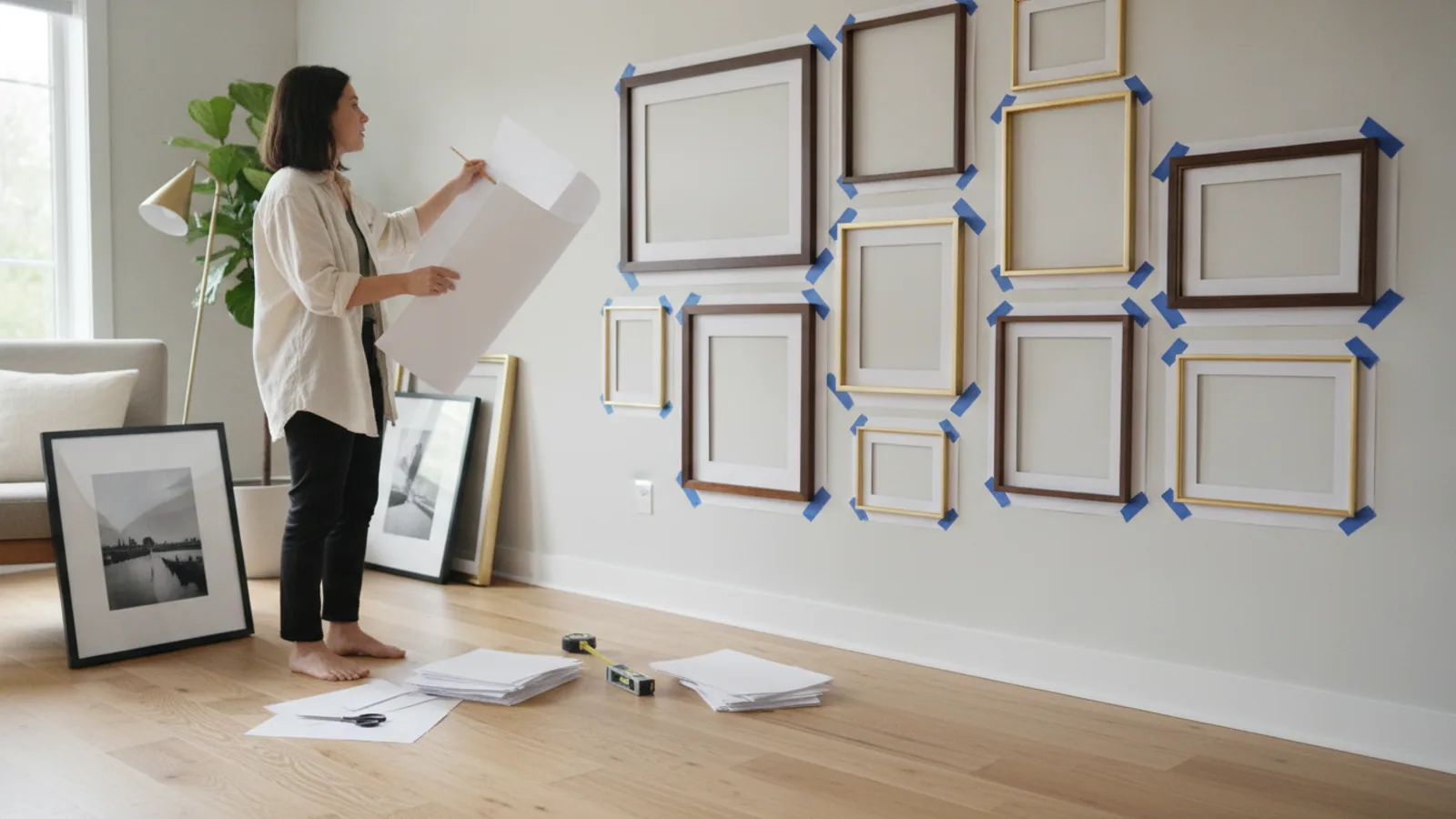 How To Arrange Framed Prints Using Paper Templates